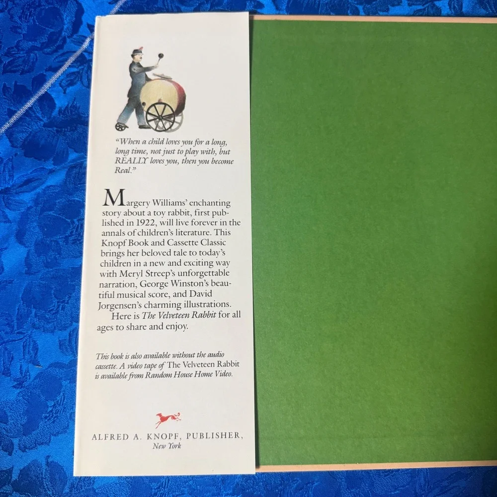 The Velveteen Rabbit‎ Book and Cassette Meryl Streep George Winston 1985 Knopf